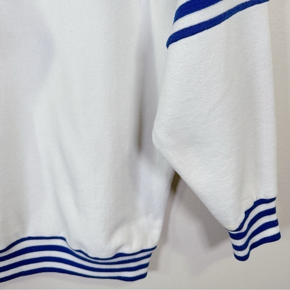 Jostens White Blue Striped Sea World Crew Neck Sweatshirt - Picture 8 of 16